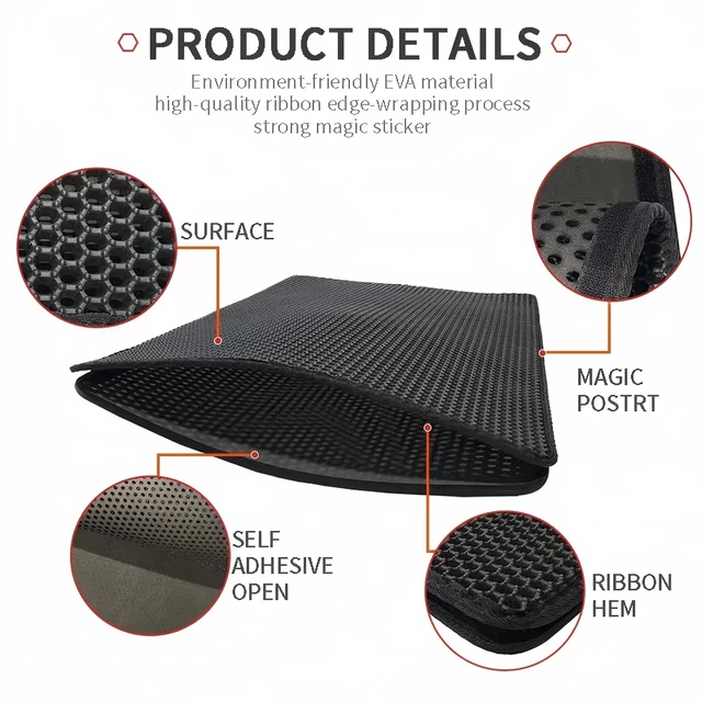 Double Layer Cat Litter Mat with Waterproof Non-Slip Washable Pet Litter Box Mat Sand Trapper Clean Pad Durable Bed Mat 3