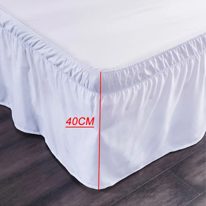 Solid Color Elastic Bed Skirt Home Hotel Bedroom Bed Side Decorations
