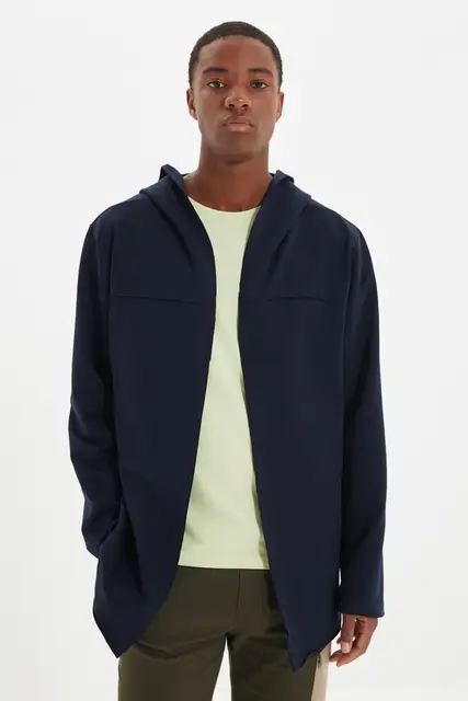 Trendyol-cárdigan con capucha para hombre, chaqueta de corte Regular, TMNAW22HI1091