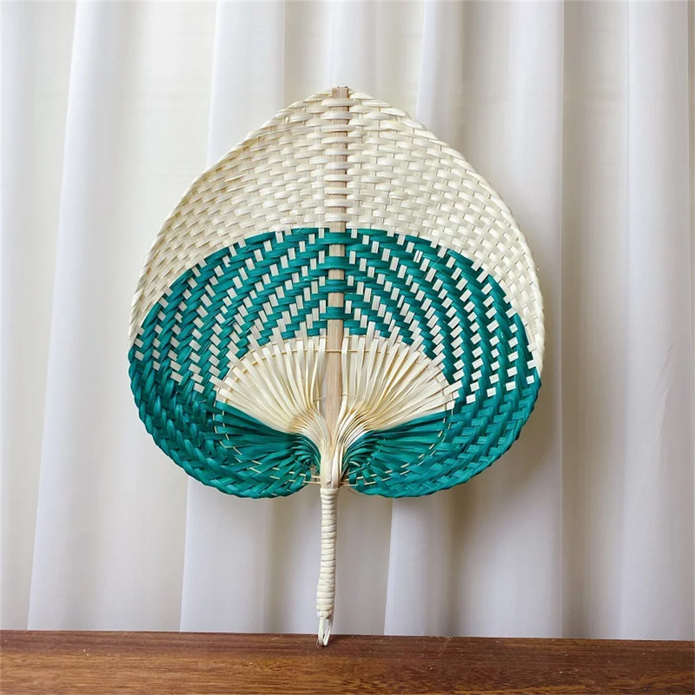 Handmade Straw Woven Fans Craft Summer Cooling Fan Bamboo Palm Leaf Hand-woven Hand Fan Home Wedding Decoration