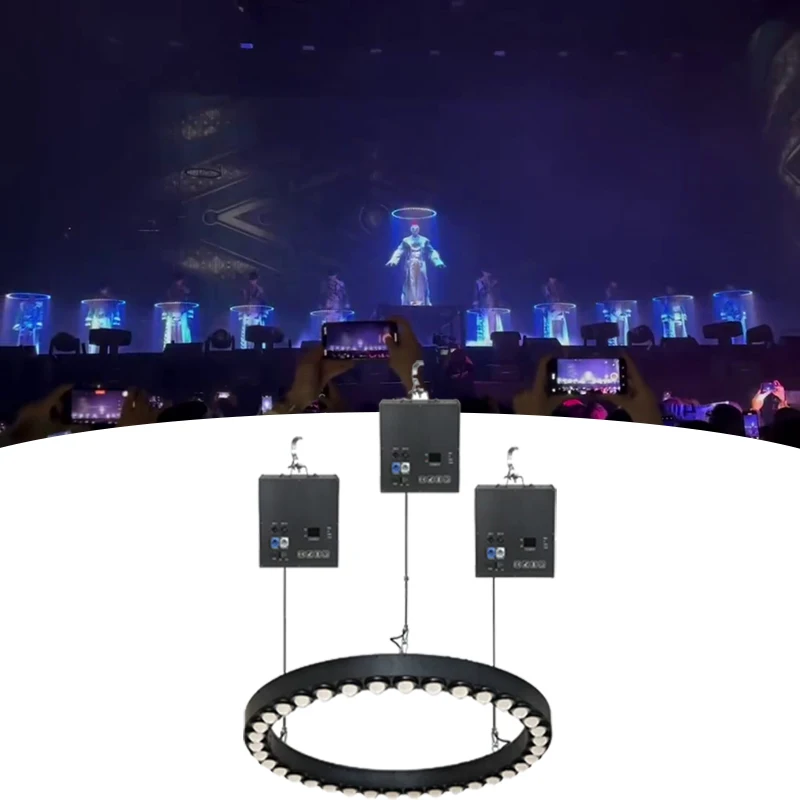 전문가용 키네틱 LED 링 라이트 풀 RGBW 컬러 UV 발광 프로젝션 무대 공연 사진 촬영 DJ 스튜디오 빔