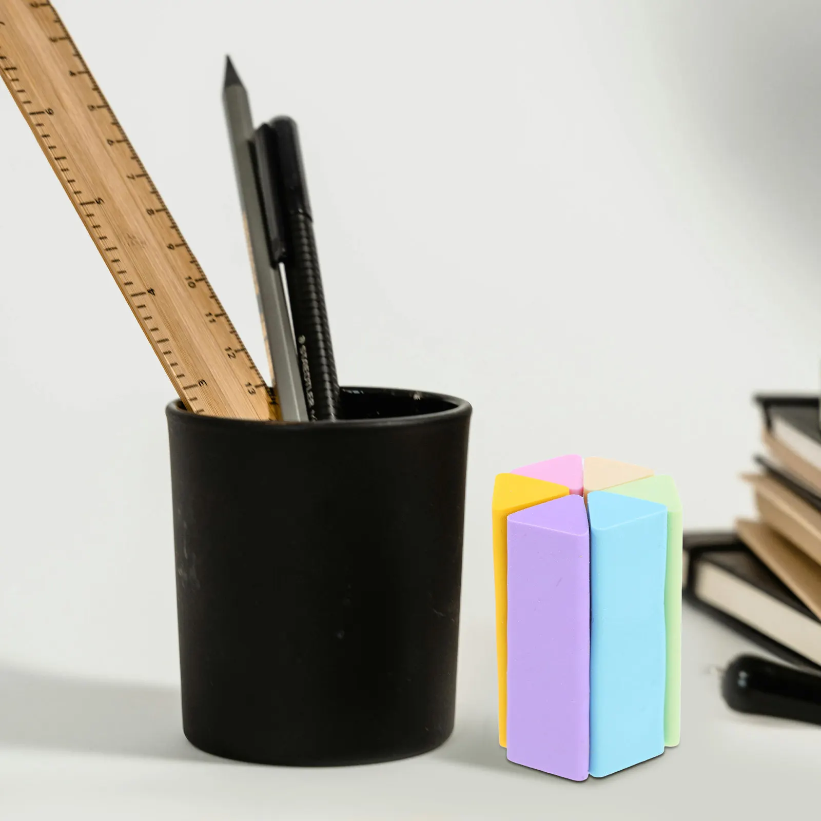 18Pcs 삼각형 지우개 비 얼룩 방지 Tpe 재료 아트 드로잉 쓰기 스케치 학교 용품 다기능 귀여운