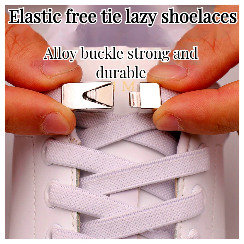 

Magnetic Lock Laces Without Ties Sneakers for Shoelaces Kids Adult Quick Flat Shoe Lace Rubber Bands Elastic No Tie Shoe Laces