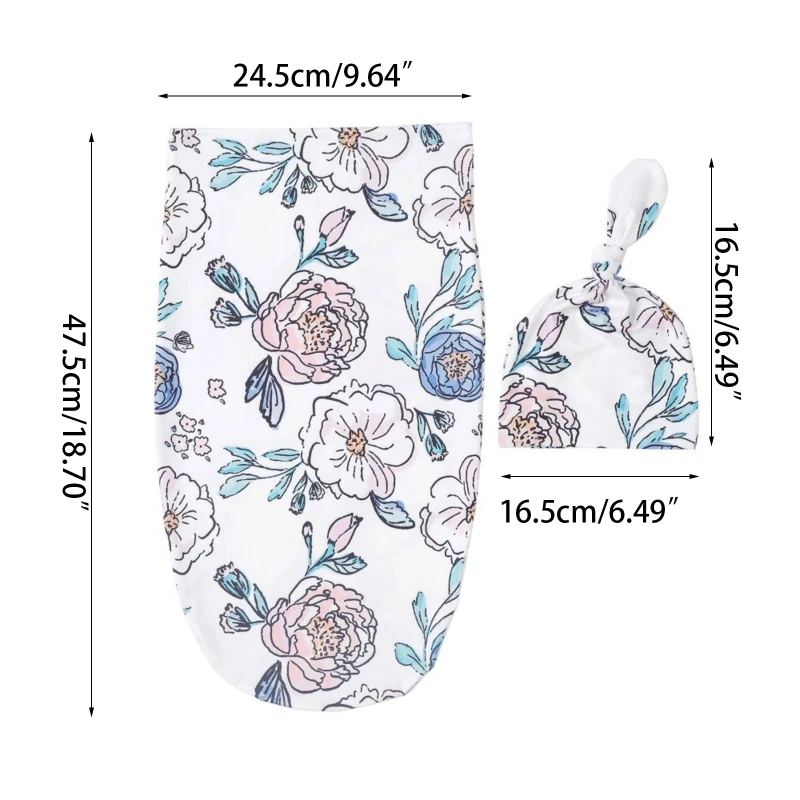 Newborn Baby Sleeping Bag Hat Set Wrap Swaddle Photography Props for Boys Girls