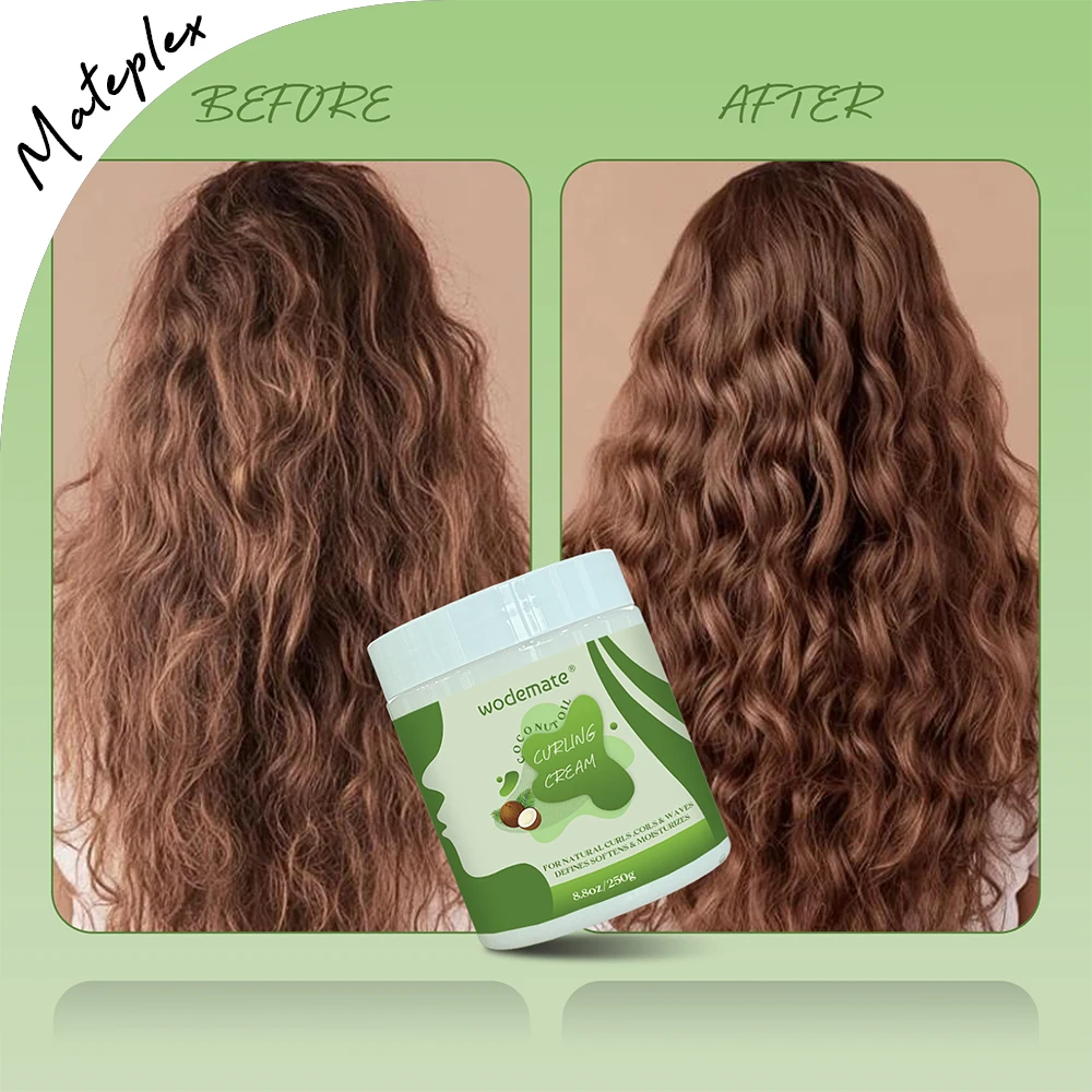 250ml Private Label Add Shine Private Label Coconut Scent Natural Ingredients Curling Cream for Natural Hair