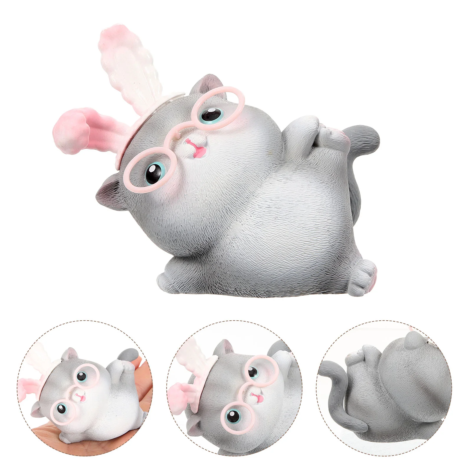 

Cat Bobble Head Ornament Tabletop Adornment Toy Decorate Dashboard Resin Car Decorative