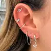 1PC Snake Gecko Piercing Ear Stud Earrings for Women Mini Delicate CZ Helix Tragus Helix Lobe Daith Body Stainless Steel Jewelry 2