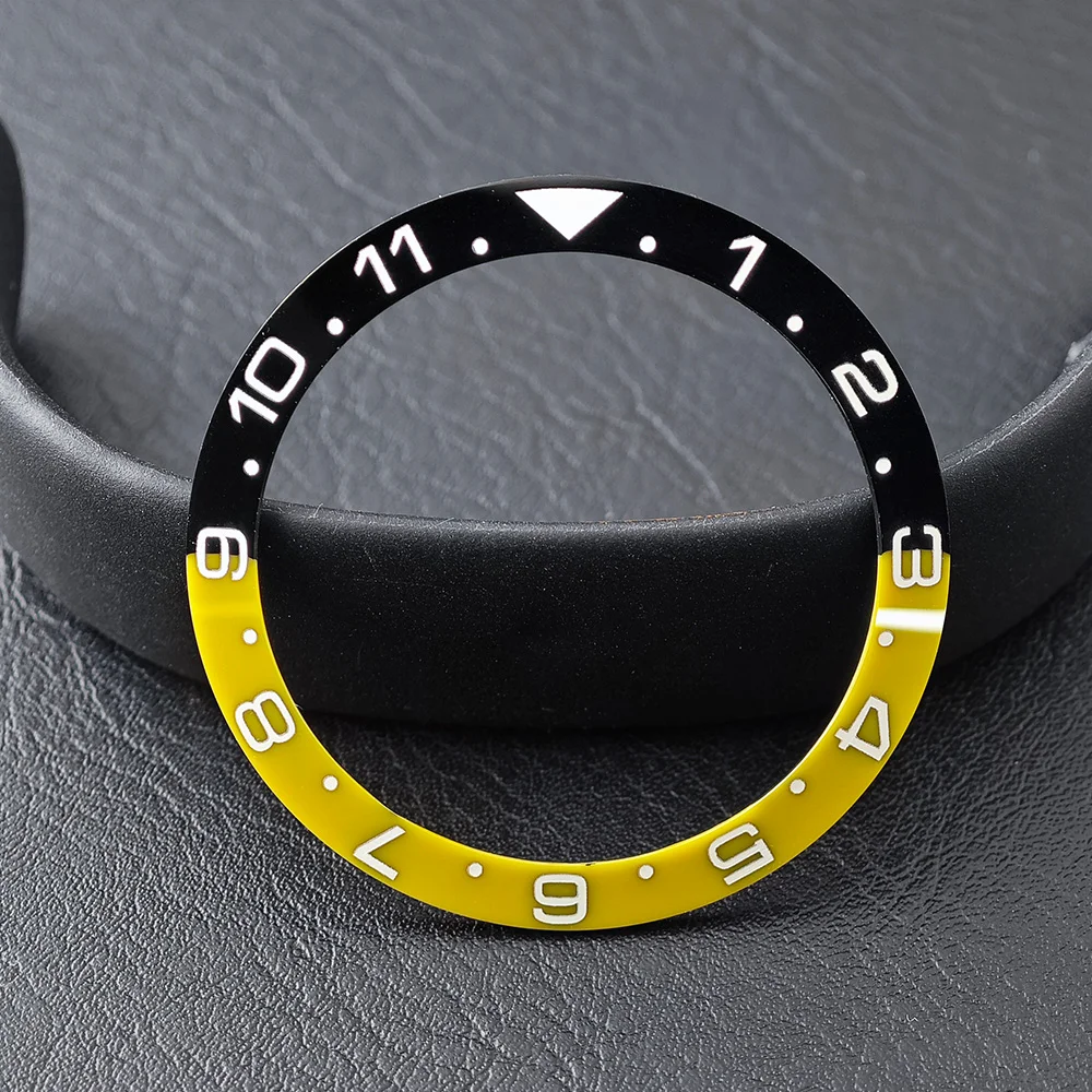 Men's Watch Replacement Bezel Insert with Tilted Ceramic and Carbon Fiber Texture