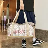 2024 New Letter Print Sports Bag Waterproof Fitness Gym Handbags Large Capacity Travel Bag Free Expansion Dry Wet Travel Tote 1