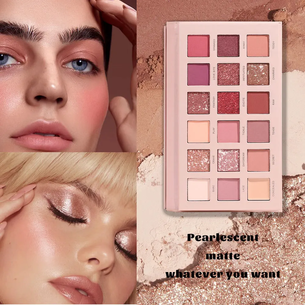 18 Colors Desert Rose Palette With Makeup Mirror Pearlescent Matte Glitter Shimmer Pigment Nude Longlasting Eye Shadow Wholesale 5