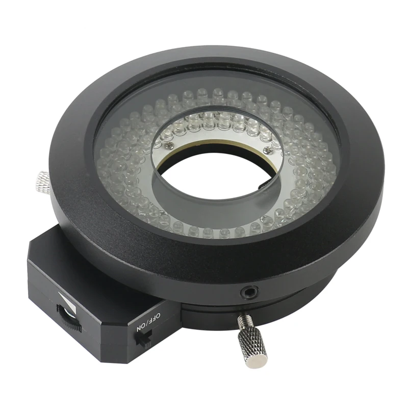 120PCS Brightness Adjustable Microscope Lamp Polarizing LED Ring Light For Stereo Microscope 110-240V