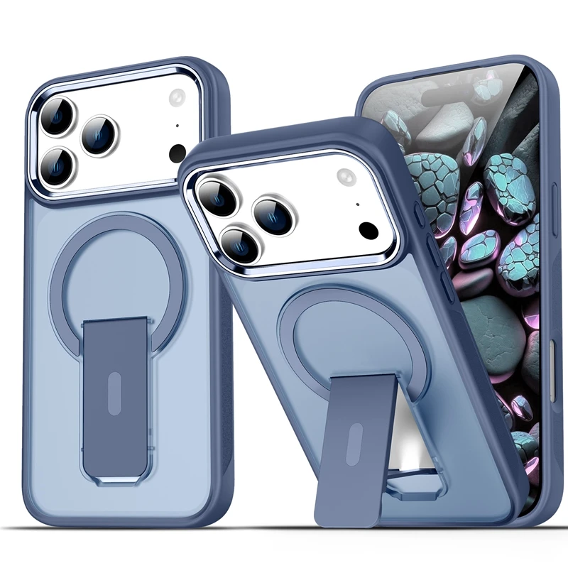 Magnetic Folding Stand Matte Bumper Phone Case with Magsafe Compatibility