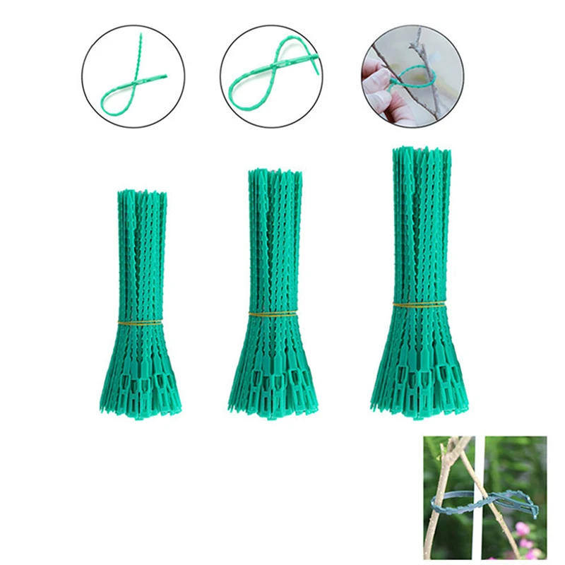 

50 шт. садовые кабельные стяжки, фиксаторы для растений, многоразовые фиксаторы для деревьев, регулируемые пластиковые кабельные стяжки, ремни для растений, инструменты
