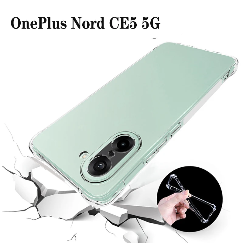 OnePlus Nord CE5 CPH2719용 에어백 케이스, 충격 방지 소프트 실리콘 TPU 에어 쿠션 백 커버, OnePlus NordCE5용 소프트 폰 케이스