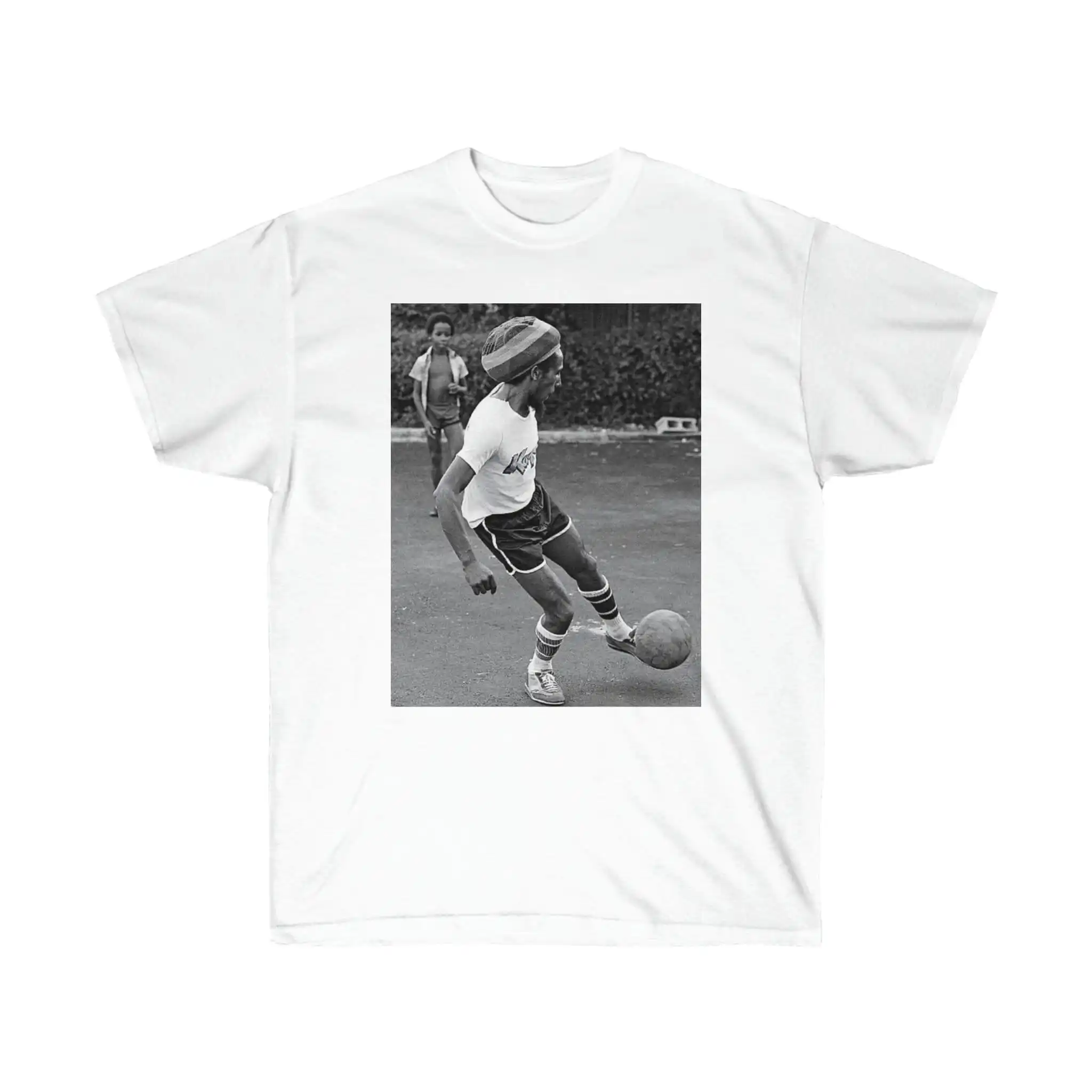 Iconic Bob Marley Rasta Soccer Match T-Shirt Unisex In Cotone Ultra