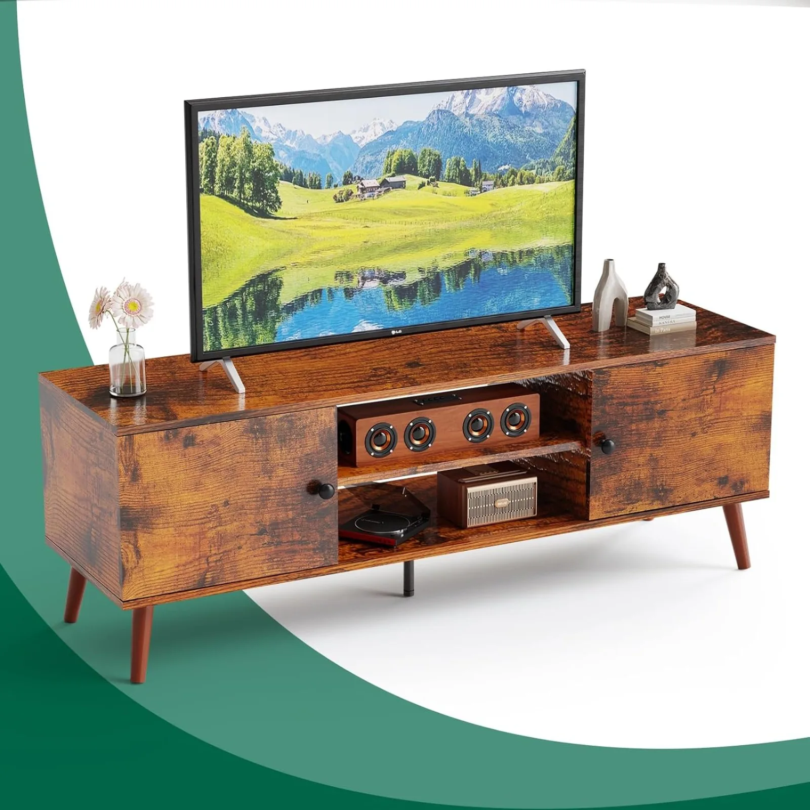 

US TV Stands for Bedroom, Entertainment Center with Storage, Television Console Table for Living Room Furniture