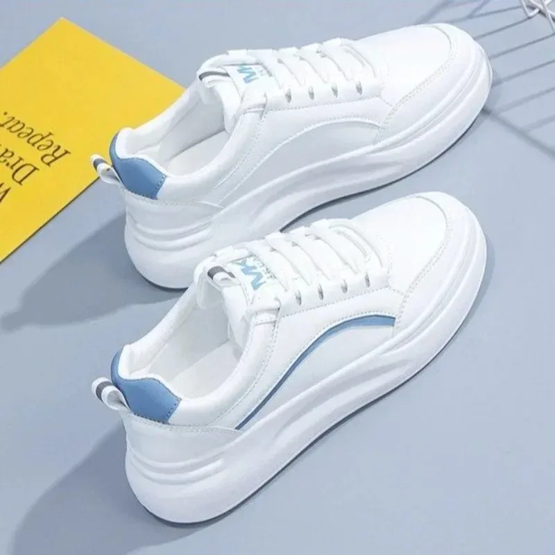 

Little White Shoes Female Spring 2023 Spring New All-match Explosive Student Sports Flat Casual Thick Sole Increase Board Shoes