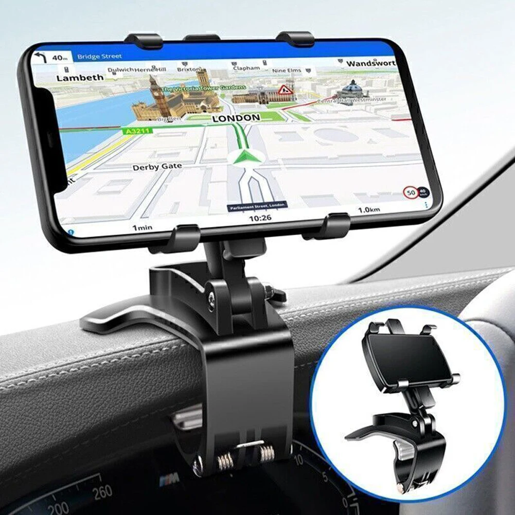 Portable Car Holder Rotatable Multifunction Dashboard/Rearview Mirror/Sun Visor Mount for iPhone Samsung Xiaomi Redmi Huawei