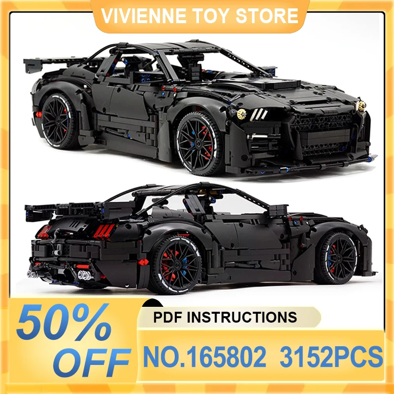 MOC 165802 Technical Black Sport Car Building Block Compatible