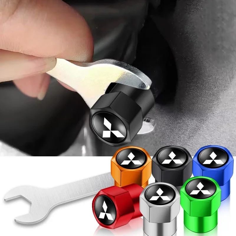 New 4Pcs Car Wheel Tire Valve Caps refit Accessories For Mitsubishi ...