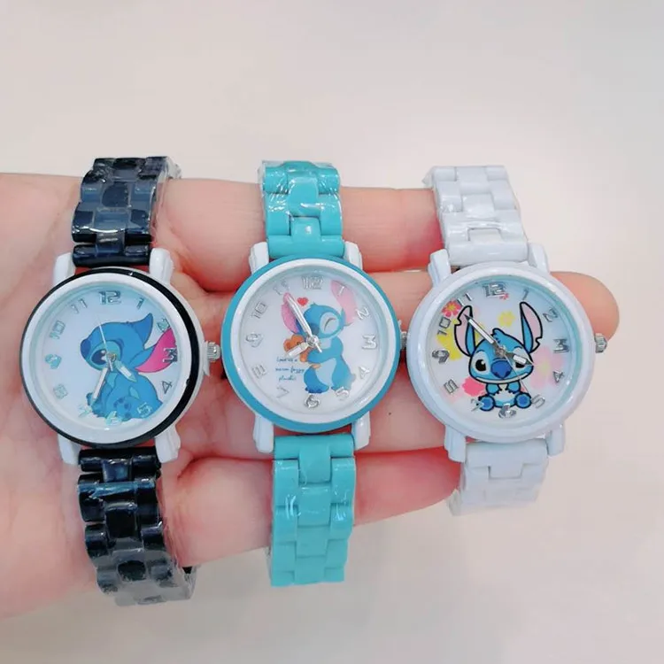 Disney Stitch zegarki dla dzieci dla dziewczynek animacja kreskówka dzieci kobiet zegar kwarcowy darmowa wysyłka szkoła prezent reloj infantil