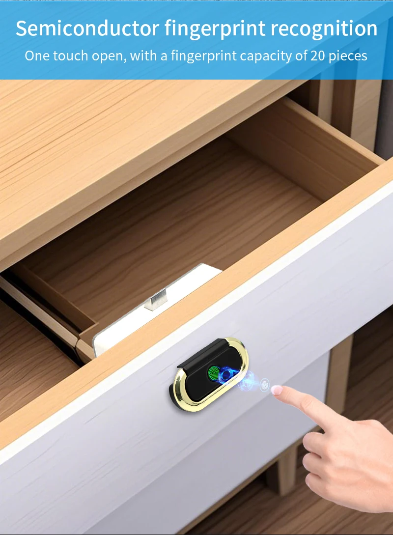 Biometric Fingerprint Lock Anti-theft Smart Drawer Lock Keyless Fingerprint Secu