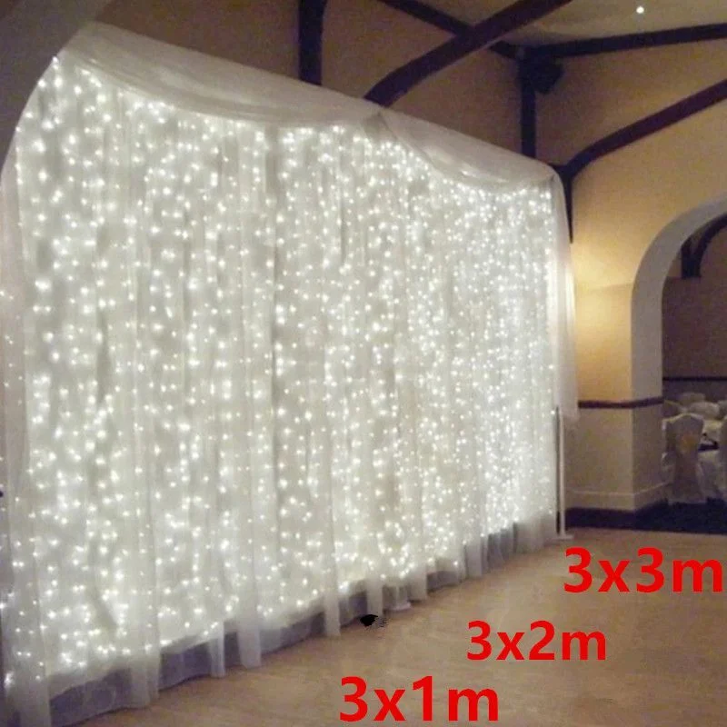 

3m/4m/6m LED Curtain Garland Fairy Lights Festoon with Remote New Year Garland Christmas Decoration Party Wedding Decoration