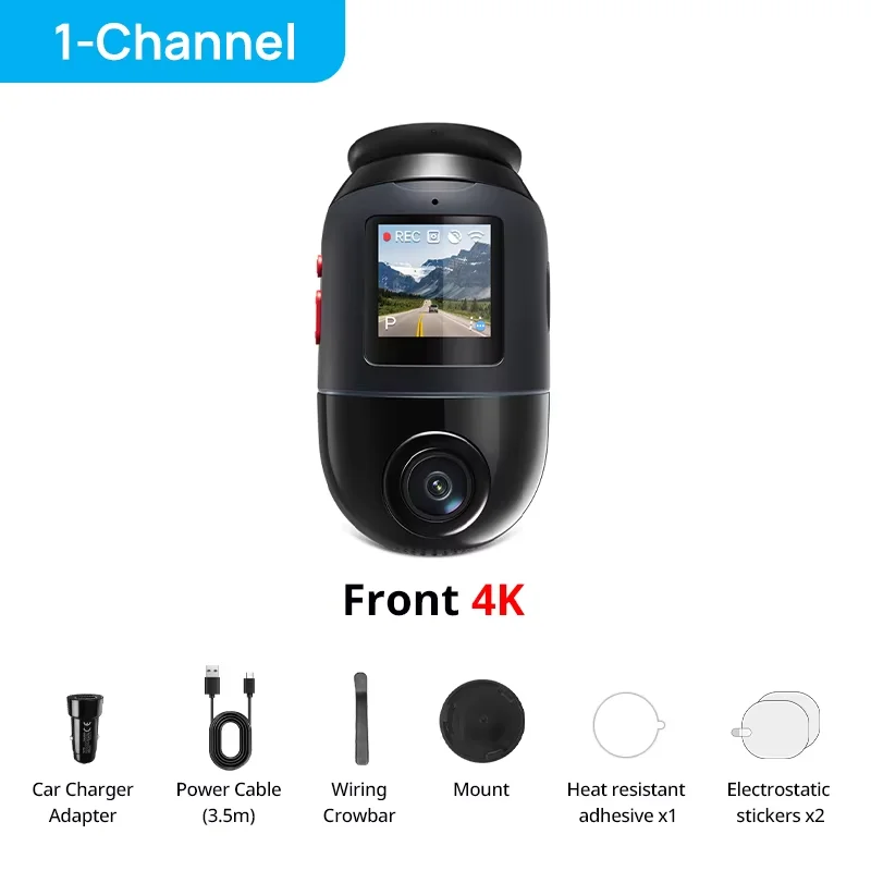 70mai Dash Cam 4K Omni X800 360° FOV 60FPS HDR Supercapacitor DVR