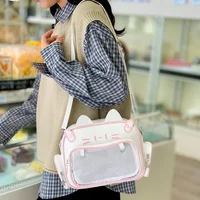 Sacs à dos de mode pour femmes, style Y2K, sac Ita chat Kawaii japonais, sacs à bandoulière en PU pour filles mignonnes, poche transparente, esthétique initiée 4