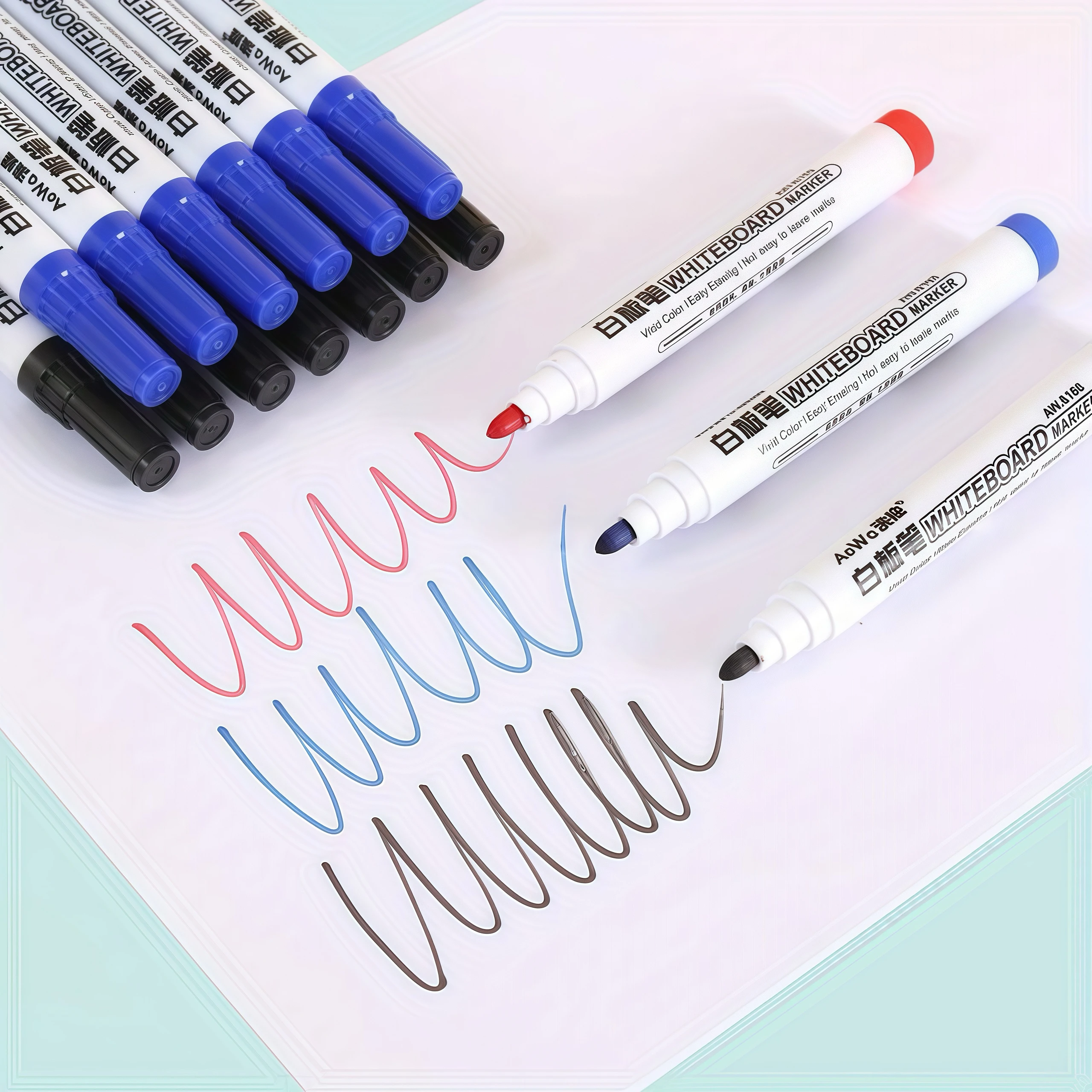 12-Pack Assorted Ink Erasable Whiteboard Marker Set