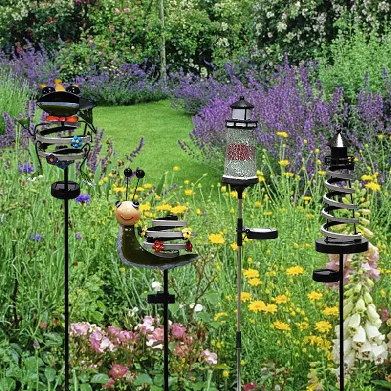 Outdoor Solar Garden Light Frog Snail Light House Garden Stake Light Waterproof Solar Garden Lights Landscape Lighting For 2