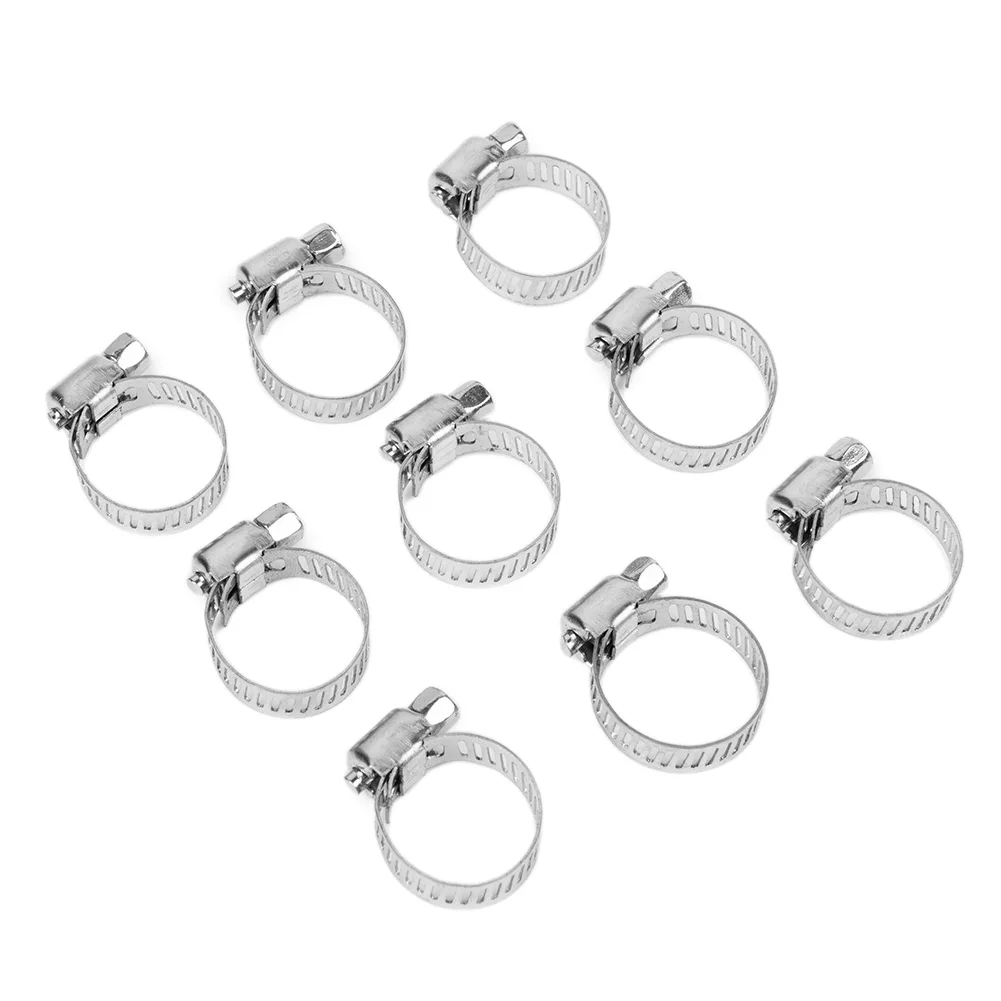 

13-20mm Hose Clamps 50Pcs Accessories Clamps Clips Cooling system Fuel Line Parts Replacement Worm Clips Adjustable