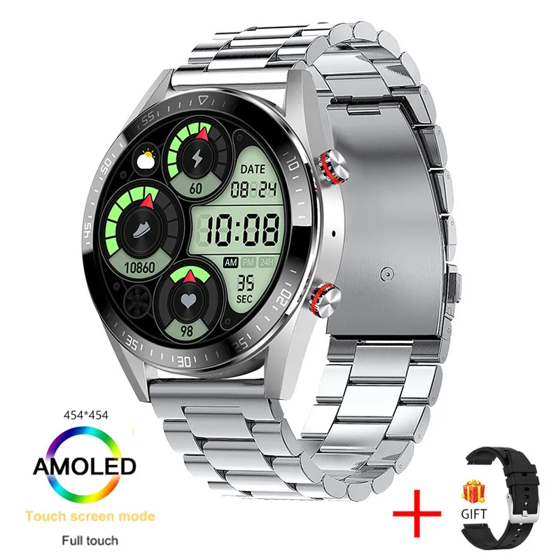 2022 New 454*454 AMOLED screen smart watch Always display the time bluetooth call local music Weather smartwatch for men Android 