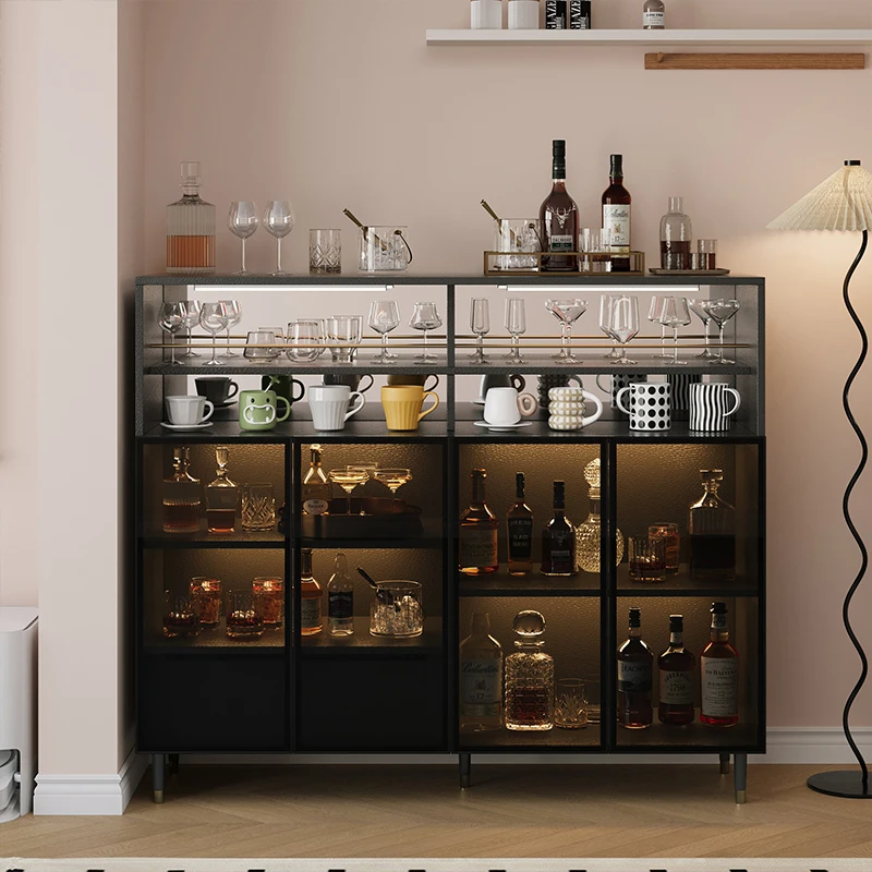 Showcase Living Room Bar Cabinet Coffee Shelves Open Glass Display Cabinet Decoration Corner Vetrina Esposizione Bar Furniture