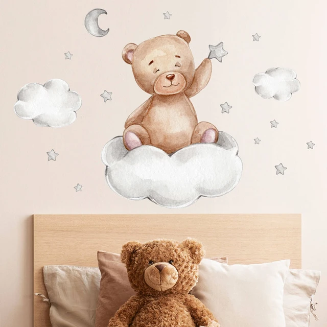 Aquarelle Rose Ballon Lapin Nuage Stickers Muraux pour Enfants Chambre Bébé  Chambre de Bébé Décoration Stickers