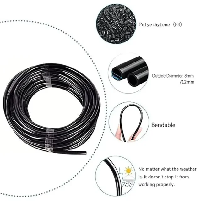 20M-5M DIY Universal Sprayer Kit 360° Curved Garden Automatic Irrigation System for Garden Plant Fogging Watering Irrigation New 4