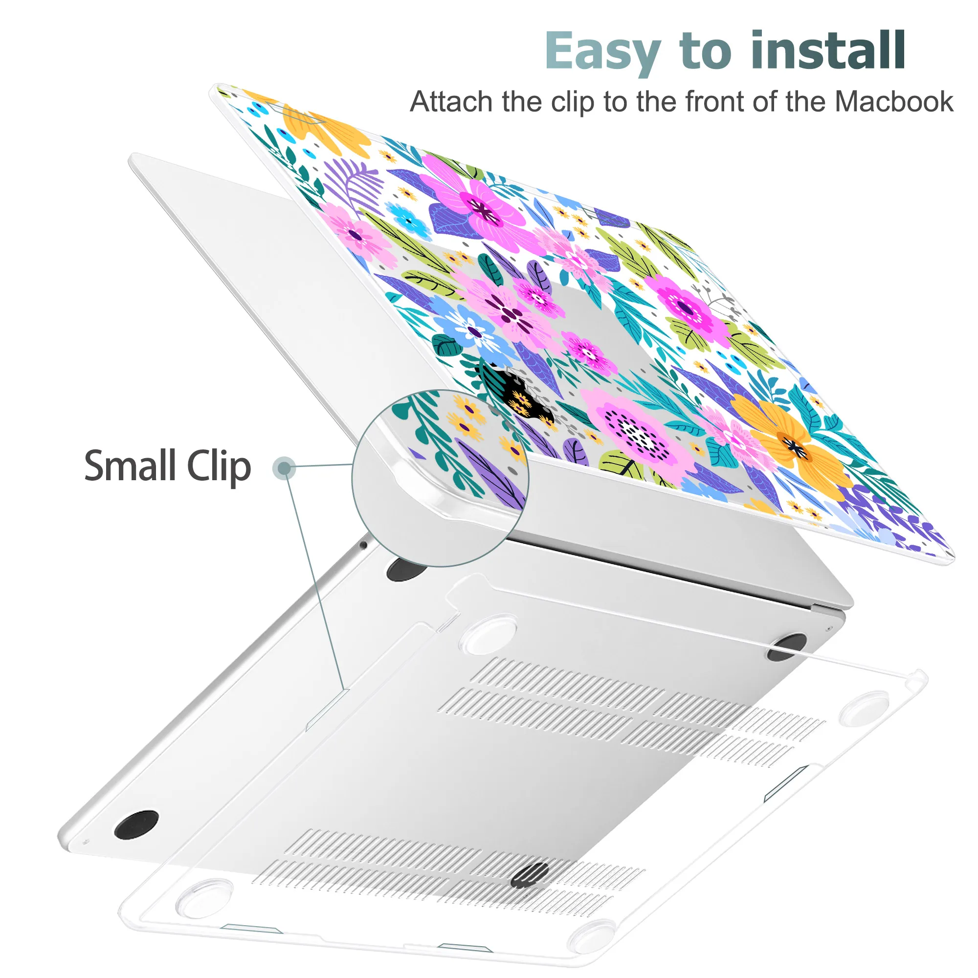 Estojo Rígido para Impressão de Pétalas para Macbook 13 Polegadas m3 m2 m1 Air 13 A2681 A2337 Pro A2338 A2251 Air 15 A2941 m2 Pro 14 16 A2779 e A2780 - Imagem 6