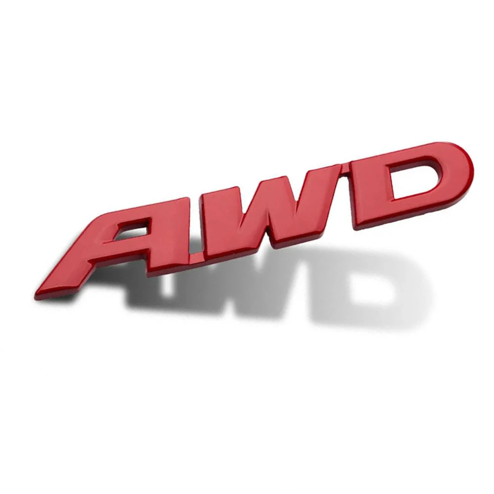 

1 Pieces Car SUV Tailgate Trunk Door Emblem Metal Matte Red AWD Letter Stickers Badge Accessories