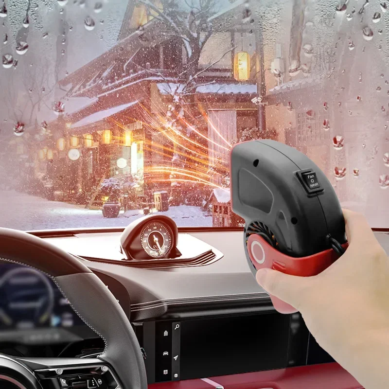 Eary 12V / 24V Portable Heater Hot Air Heater Fan Winter Window Warmer Hand Warmer Dual Mode Cooler&Heater Stove Hand Warmers