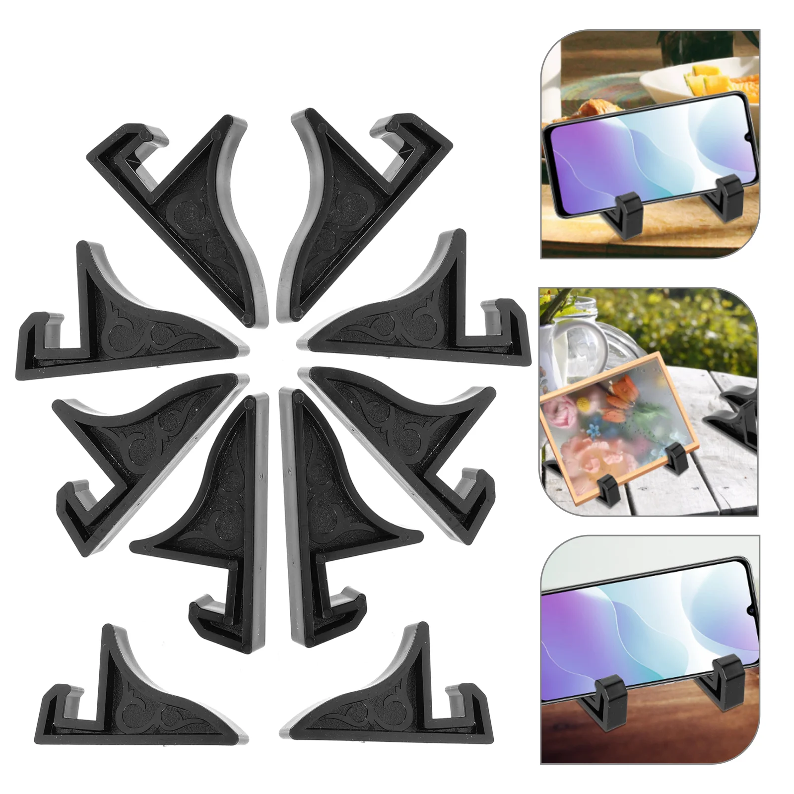 Acrylic Display Holder 10 Pcs Frame Stand Easel Display Pedestal Holder Plastic Certificate Cellphone Base Desktop Shelves Picture Bracket Mount