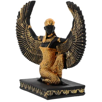 Egyptian Statue Desktop Goddess Adorn Crafts Egypt Fairy Eagle Lady Sculpture Resin Living Room Office decor
