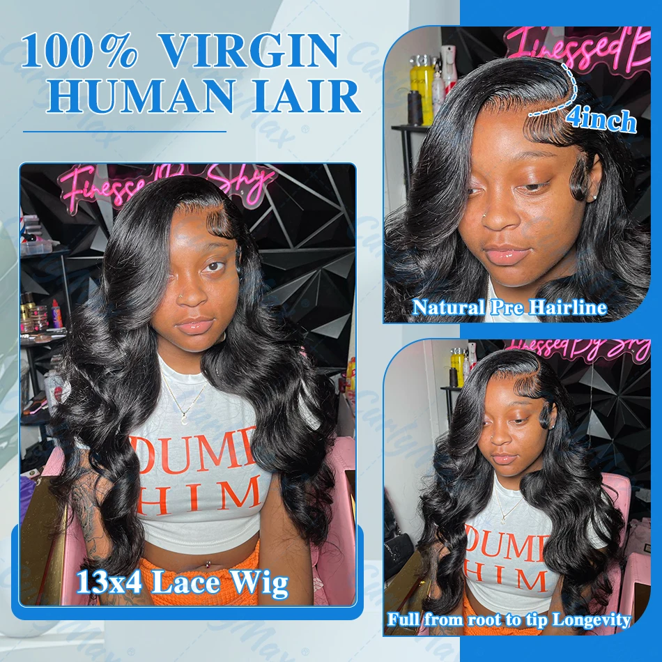 Human Hair Wigs Body Wave 13x4 HD Transparent Lace Front Wig 30 32 Inch Brazilian Wavys 200% High Density Lace Frontal For Women