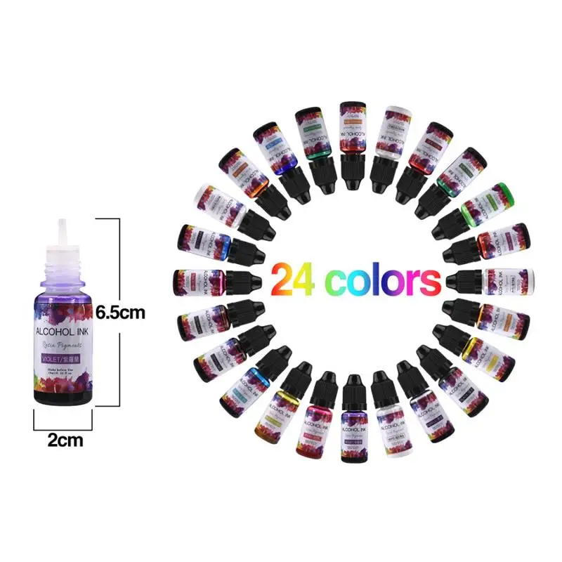 Description Picture 3 of item16/20/24Colors Resin Pigment Set DIY UV Epoxy Resin Mold Liquid Colorant Art Diffusion Ink Dye Jewelry Making Kit Soap Making
