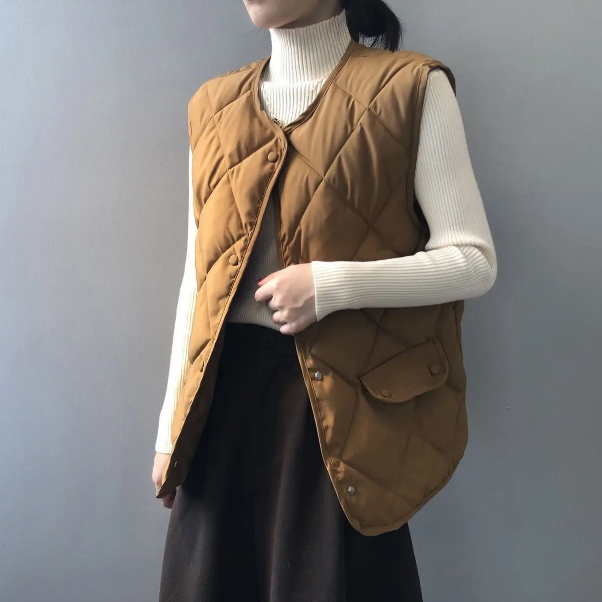 2021 Autumn Winter Cotton Vest Women Sleeveless Hooded Casual Coat-