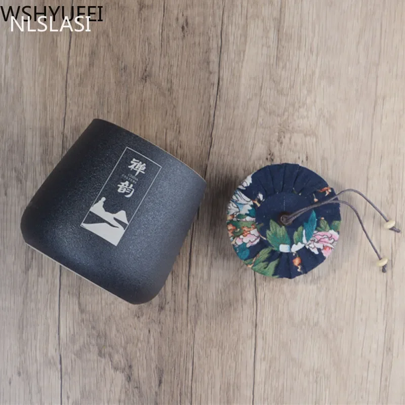 Tea tin box tea canister Ceramics tea jar Tieguanyin containers travel tea bag storage box portable stoneware caddy kitchen coffee spice canister