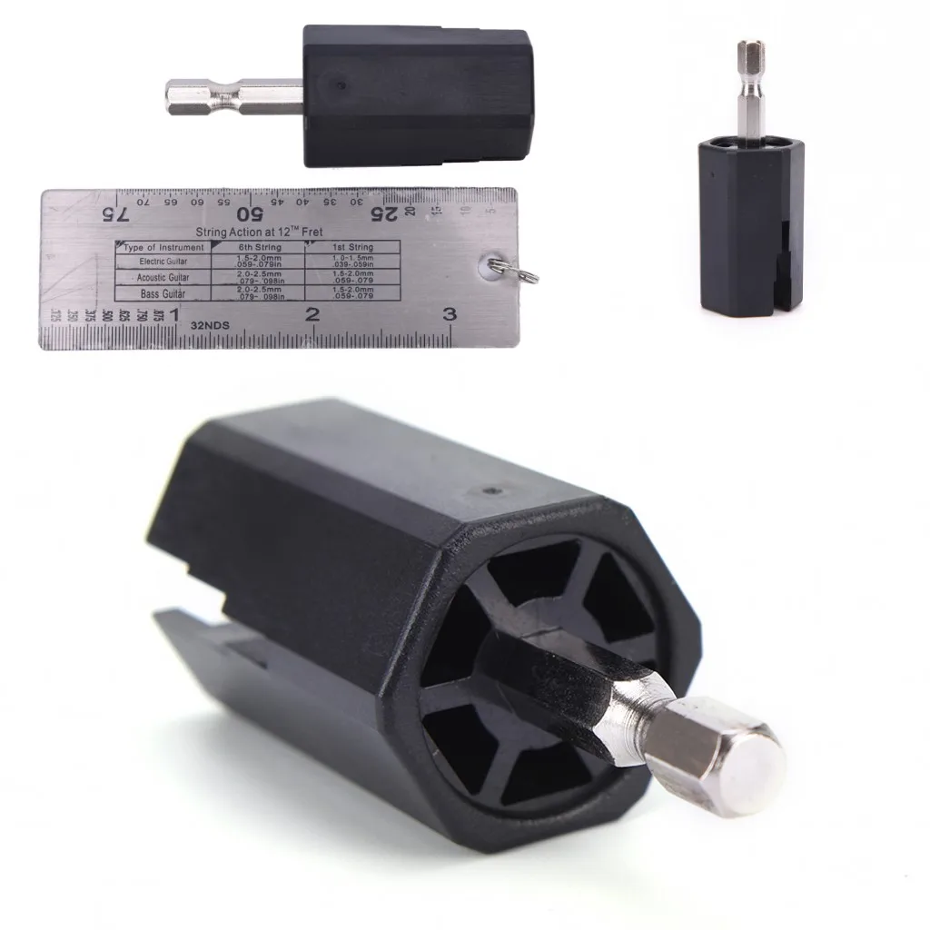 2019 New Multifunctional Guitar String Winder Bridge Pin Puller Remover Electric Drill Automatic Hexagonal Bit Luthier Tool