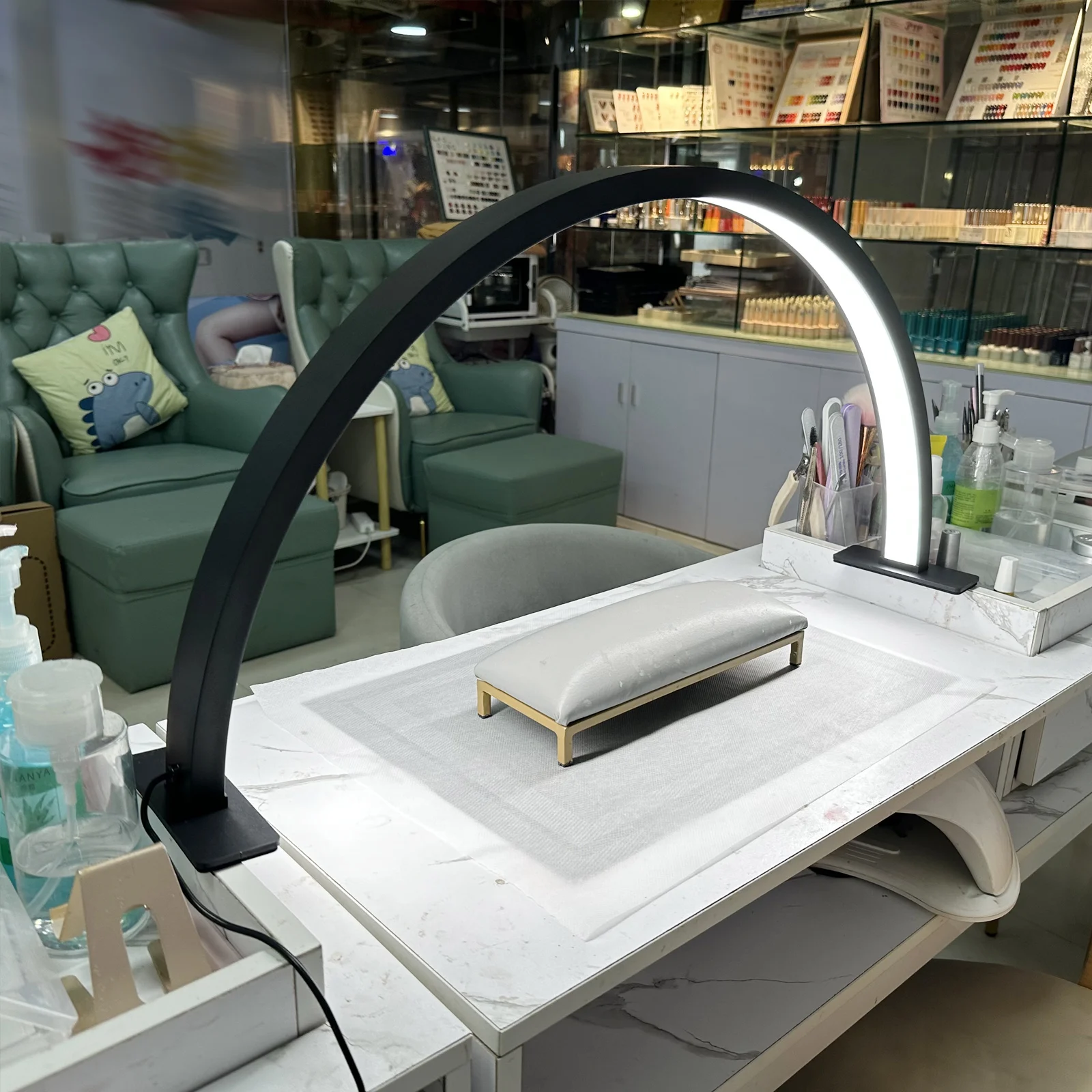 Half-moon LED nail light, eyelash light nail technology light, desk lamp, three colors of light, adjustable brightness 3