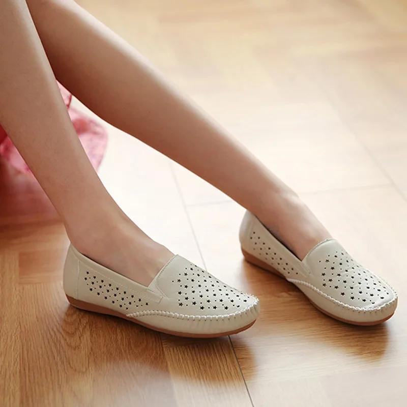 luxury 2022 flats shoes for woman fashion breathable sneakers leathers women shoes Comfortable soft bottom Slip-On womens shoes