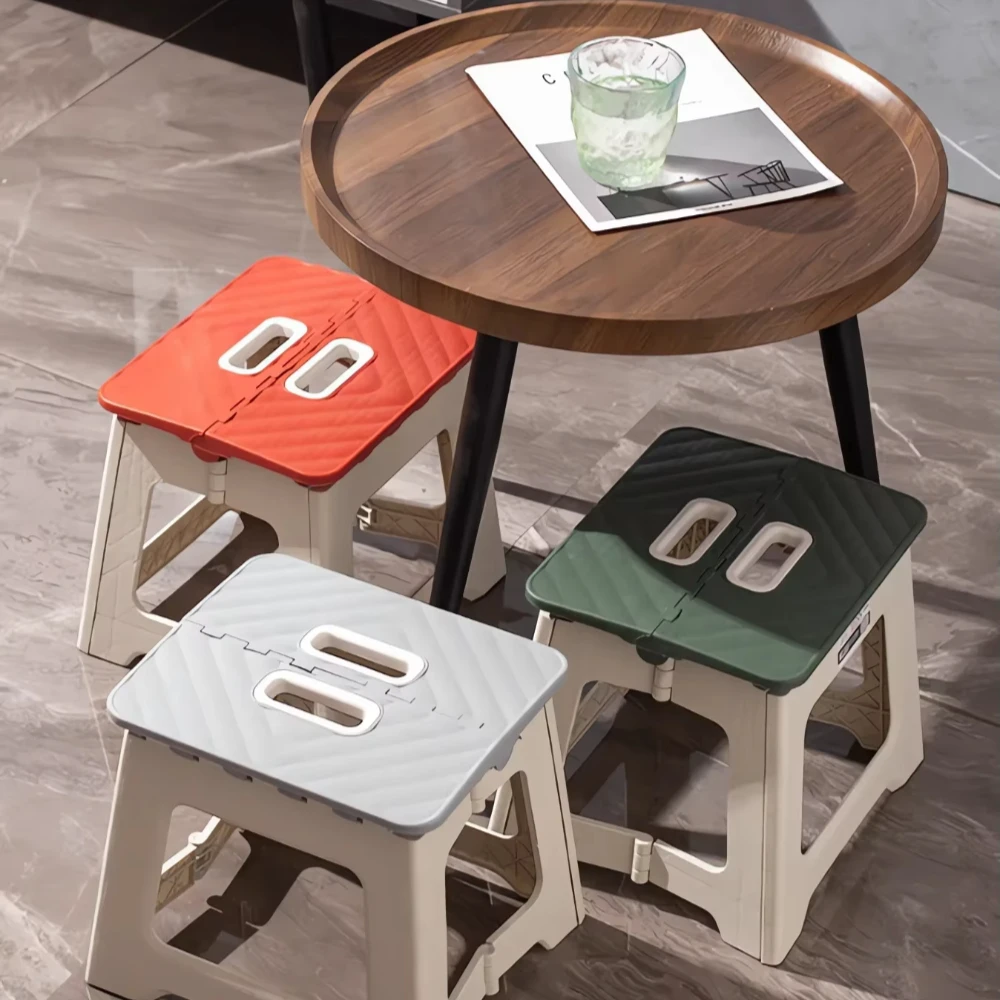 Portable Folding Stool Thickened Plastic Saddle Chair Adult Children for Outdoor Picnic Camping Fishing Chair Train Mat Stool