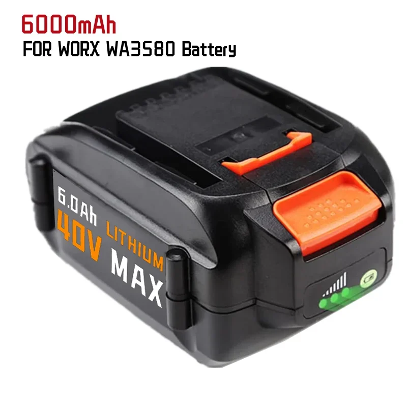 

1-3 Pack 40V WA3580 Lithium-Batterie für Worx 40V 6000mAh Batterie WG180 WG280 WG380 WG580 ersatz Worx 40V Lithium-Batterie
